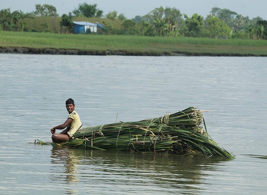 রাখাল ছেলের নদী পারাপারের দৃশ্য