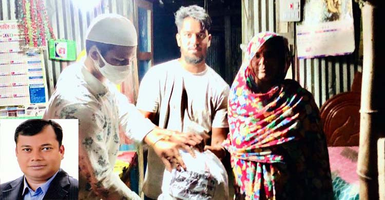 কমলনগরে দিনমজুরদের ঘরে খাদ্য সামগ্রী পৌঁছে দিল ছাত্রদল