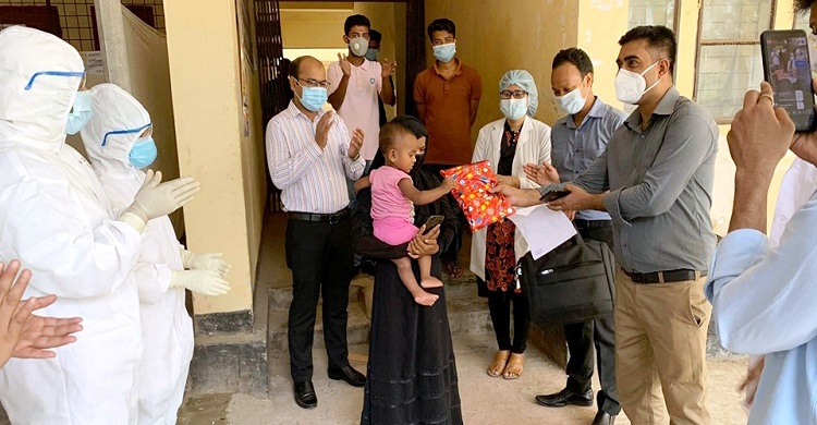 কমলনগরে করোনা জয় করে বাড়ি ফিরল ১০ মাসের শিশু
