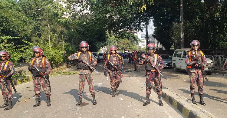 রাজধানীতে ১০ প্লাটুন বিজিবি মোতায়েন